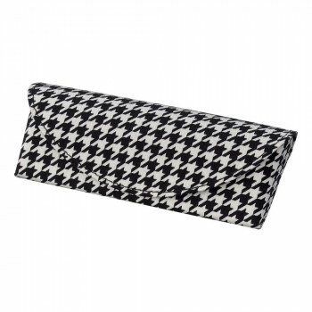 （同梱不可） メガネケース HA-144 チドリ WH 092085 スタンダードな千鳥格子のデザイン