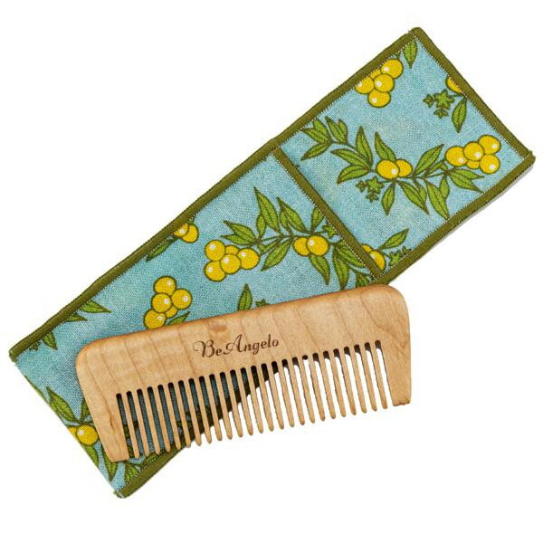 （同梱不可） Be Angelo ビアンジェ くし 小 袋付き BE-022 ホホバのキュキュッとした手触り感が髪をサ..