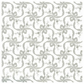 (代引き不可)(同梱不可) 包装紙 シルバーリボン 四六全判 100枚 XZK00031 白地にシルバーのリボンと小花が散りばめられた全柄のデザイン