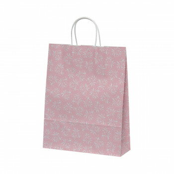 （同梱不可） 自動手提袋　HZ　ロマン　ピンク 50枚 XZK00680 かわいらしい雰囲気の手提げ袋