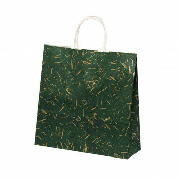 （同梱不可） 自動手提袋　HX　風雅　グリーン 50枚 XZK00729 シンプルなデザインで使い勝手の良い紙袋