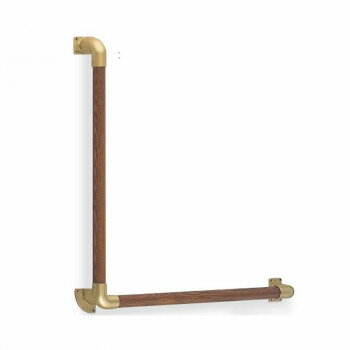 （同梱不可） シロクマ L形丸棒手すり AG/Mオーク BR-513 - 室内用補助手すり