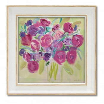 （同梱不可） ミニゲル アートフレーム ファリダ ザマン「ピンク ローズ」 FZ-02007 インテリアとして壁に似合う