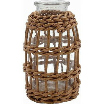 （同梱不可） ヴァス　PEガラス花器　ミルク瓶型　BR　73768 本物の柳に近い風合いのフェイク素材を使用した花器(3)