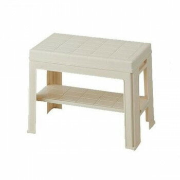 （同梱不可） 吉川国　エントランスベンチ　アイボリー コンパクトなのに座れる収納。