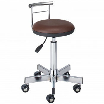 （代引き不可）（同梱不可） サロン向け LB-15 背付きスツール ブラウン 60317 お掃除メンテナンスキャ..