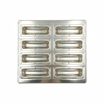 （同梱不可） 松永製作所　シリコン加工　シルバーミニラフト天板8P MS84 ポロンと取れて型離れ抜群!美しく焼きあがる日本製の菓子型天板