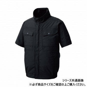 (同梱不可) サンエス 半袖ブルゾン 69:チャコール 3L KF92450 綿100%生地を使った空調風神服(R)半袖ブルゾン