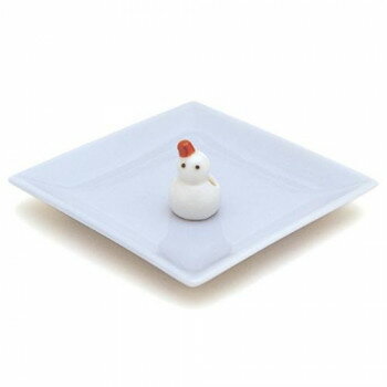 （同梱不可） 日本香堂 陶器香皿＆雪ダルマ香立 97531 可愛い雪ダルマの香立と香皿のセット