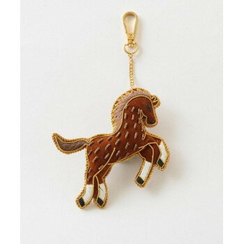（同梱不可） 東京かんかん ザリ刺繍キーホルダー ウマ M21-1427 ウマのキーホルダー