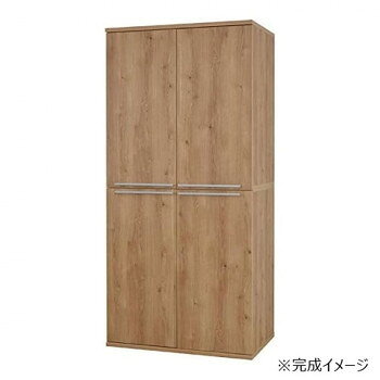 （代引き不可）（同梱不可） 日本製組立家具 クローゼット ハンガーラック付収納 CO-NC-1990LBT ナチュラル(2梱包) 吊るすと畳むで仕分け上手