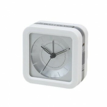 （同梱不可） スクエアアラームクロック(SV) 1679 シンプルなデザインのアラームクロック