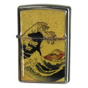 (同梱不可) ZIPPO フレーム金箔エポ 波富士 真鍮製のオイルライター