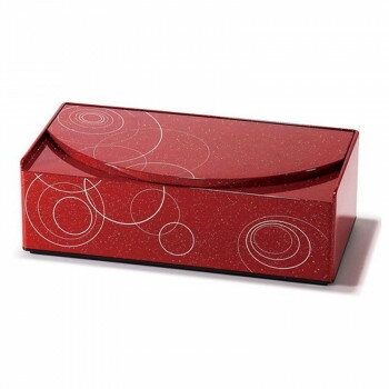 （同梱不可） ミラー付ティッシュBOX(シルバーライン)　朱 2699 鮮やかな配色