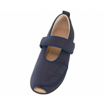 （同梱不可） オープンマジック III 1035 LL 紺 353563 W2068 つま先が全開のシューズ