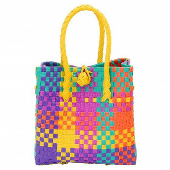 （同梱不可） パサールバッグ スクエア SS カラフルチェック 10223550436 デイリーユースできるバリの..