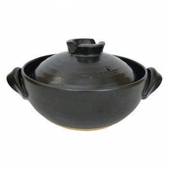 （同梱不可） 耐熱シリーズ　8号土鍋(黒釉) 52427 耐熱シリーズのシンプルな土鍋。
