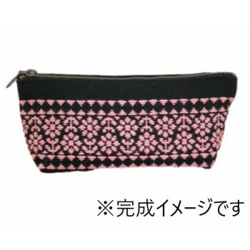 （同梱不可） オリムパス　日本の伝統刺繍　こぎんキット　ペンケース　(黒)　41 津軽地方発祥の美しい伝統刺繍「こぎん」のキット。