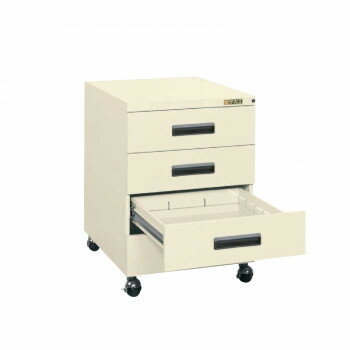 （代引き不可）（同梱不可） サカエ キャビネットワゴン アイボリー NW-4CBNI 作業台脇キャビネットキャスター付で移動も簡単