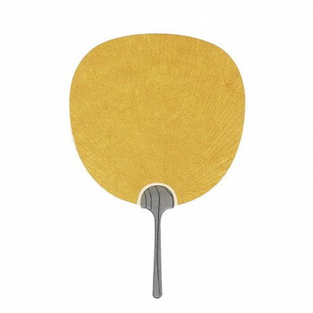 （同梱不可） 日本製(MADE IN JAPAN) 大型うちわ 大地 手染め雲龍紙 (黄) 1372 和紙を使用した団扇です。