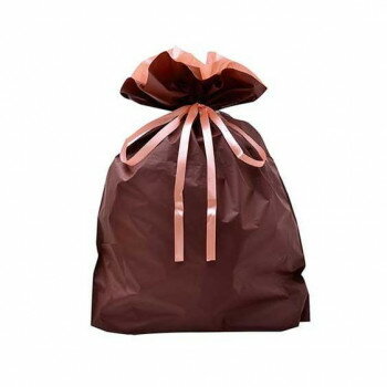 （同梱不可） タカ印　巾着袋 ブラウン 450×560+120 50P　50-3661　50枚 キュッとひっぱるだけのかわい..