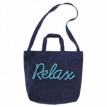 （同梱不可） 2WAYバッグ ロゴ ネイビー Relax 14219551042 ロープの立体的なロゴがかわいい2WAYバッグ。
