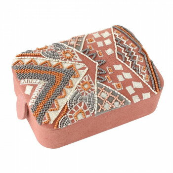 (同梱不可) ビーズボックス L ラクス ピンク 16819811226 ビーズワークや刺繍が散りばめられた華やかなボックス