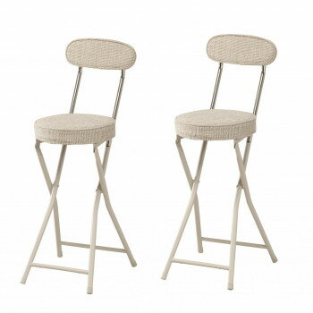 （代引き不可）（同梱不可） 弘益(KOEKI) UTILITY フォールディングハイチェア ベージュ 2脚セット PFC..