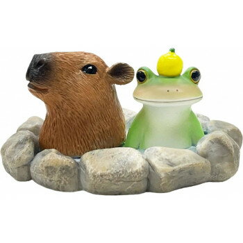 （同梱不可） コポー　カピパラとお風呂　74029 手のひらサイズのキュートなカエルのマスコット(3)