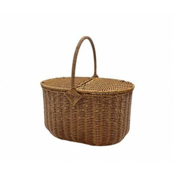 （同梱不可） バルト　PE柳ピクニックバスケット オーバルL　BR　74224 ピクニックに持っていきたい洗えるバスケット