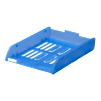 付属のジョイントを使えば、トレーを浮かして重ねられます。・デスクトレー・タテ型A4・規格：A4・色：クリアブルー・外形寸法：幅260×奥350×高62mm・内形寸法：幅240×奥310×高45mm・材質：ポリプロピレン