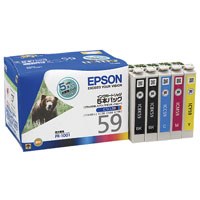 インクジェットプリンタ用インクカートリッジ・EPSON用・種別：顔料インク・入数：5本・適応機種：PX−1001／1004・パッケージイメージ写真：クマ・色：4色パック（ブラック2本、シアン、マゼンタ、イエローの4色5本入）・