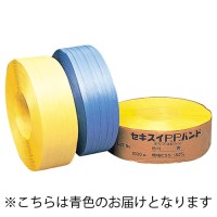 PPバンド。手締め用。・色：青・寸法：幅15mm×長1000m・外寸：350×110mm