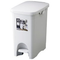 手を使わずに開閉できるペタル式ペール。便利なポリ袋止め付き。・ゴミ箱・容量：22L・種別：22Lスリム・外形寸法：幅265×奥400×高430mm・材質：ポリプロピレン