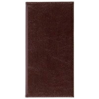 高級感のある合皮製のクリップファイル。マグネットタイプのクリップなので簡単に伝票が挟めます。フタ付の二つ折りタイプで、フタは360°折り返せます。カフェやレストランでのお会計に。内ポケット付。・材質：表地・裏地＝PU、中芯＝紙、とじ具＝マグネット・外形寸法：縦220×横113・背幅：12・カラー：ブラウン・収容枚数：伝票10枚程度