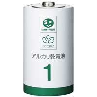 スマートバリュー アルカリ乾電池 単1×100本 N211J-10P-10 / 乾電池 / 886530