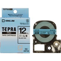 キングジム PROテープパール SMP12B 青に黒文字12mm / ラベルライター用テープカートリッジ / 351519