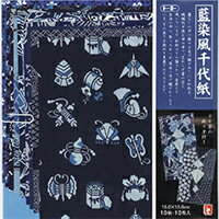 藍染風千代紙 014002 15cm 10P03Sep16