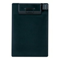 ★詳細はCLICKとじ具にロック機構がついているので片手で開閉でき使いやすくなりました。●押さえてとじるファイル●クリップボード●樹脂製●タテ型●規格：A6・E●外形寸法：縦176×横120mm●色：ブラック●材質：ABS、レバー・ペンホルダー＝POM　