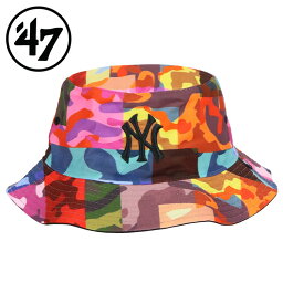 47 バケットハット 迷彩 カラフル ハット メンズ レディース ニューヨーク・ヤンキース 帽子 ブランド ロゴ MLB メジャーリーグ バケハ フォーティーセブン