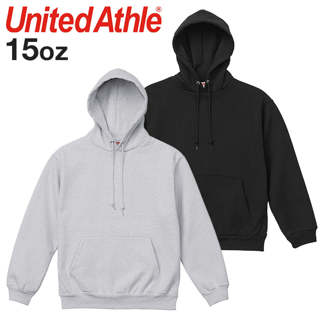 ユナイテッドアスレ プルオーバー パーカー メンズ United Athle 15オンス 無地 フーディ ヘビーウェイト 厚手 裏起毛 トップス 長袖 アメカジ ファッション