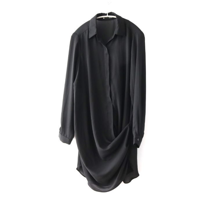 【中古】krisa クリサ レディース シャツ カジュアルシャツ XS ロング丈 ドレープ 中古A 古着