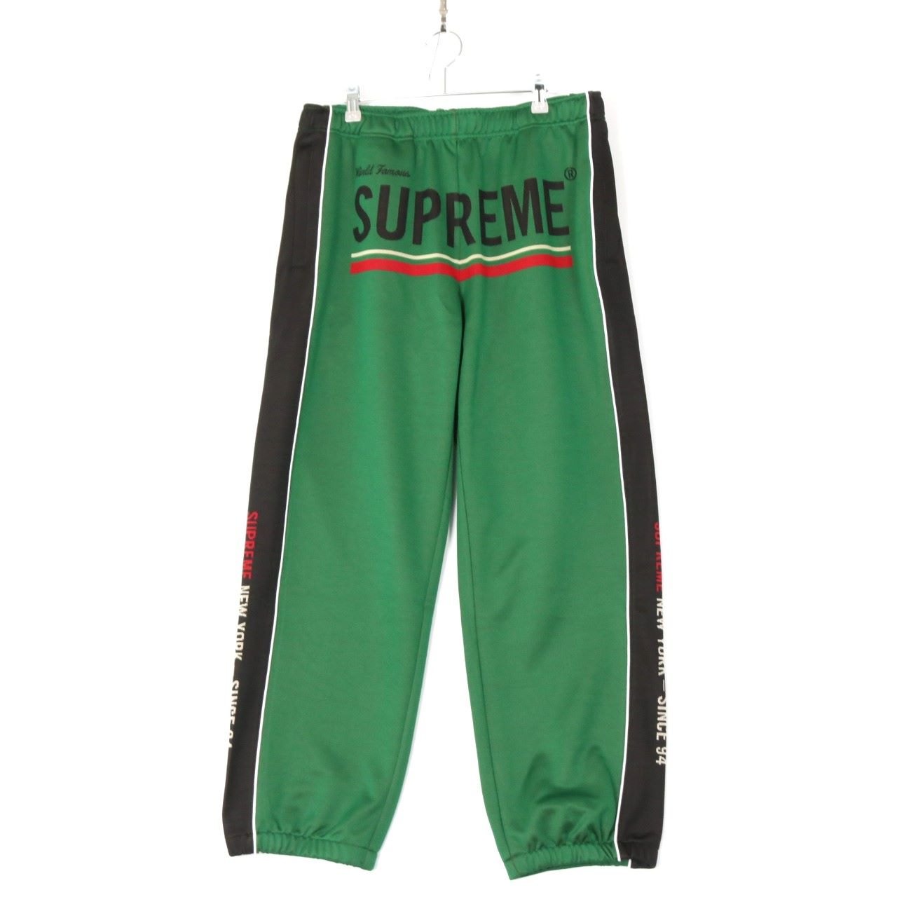 SUPREME シュプリーム M メンズ パンツ ジャージ World Famous Jacquard Track Pant ワールド フェイマス ジャガード トラックパンツ 緑 新品 古着