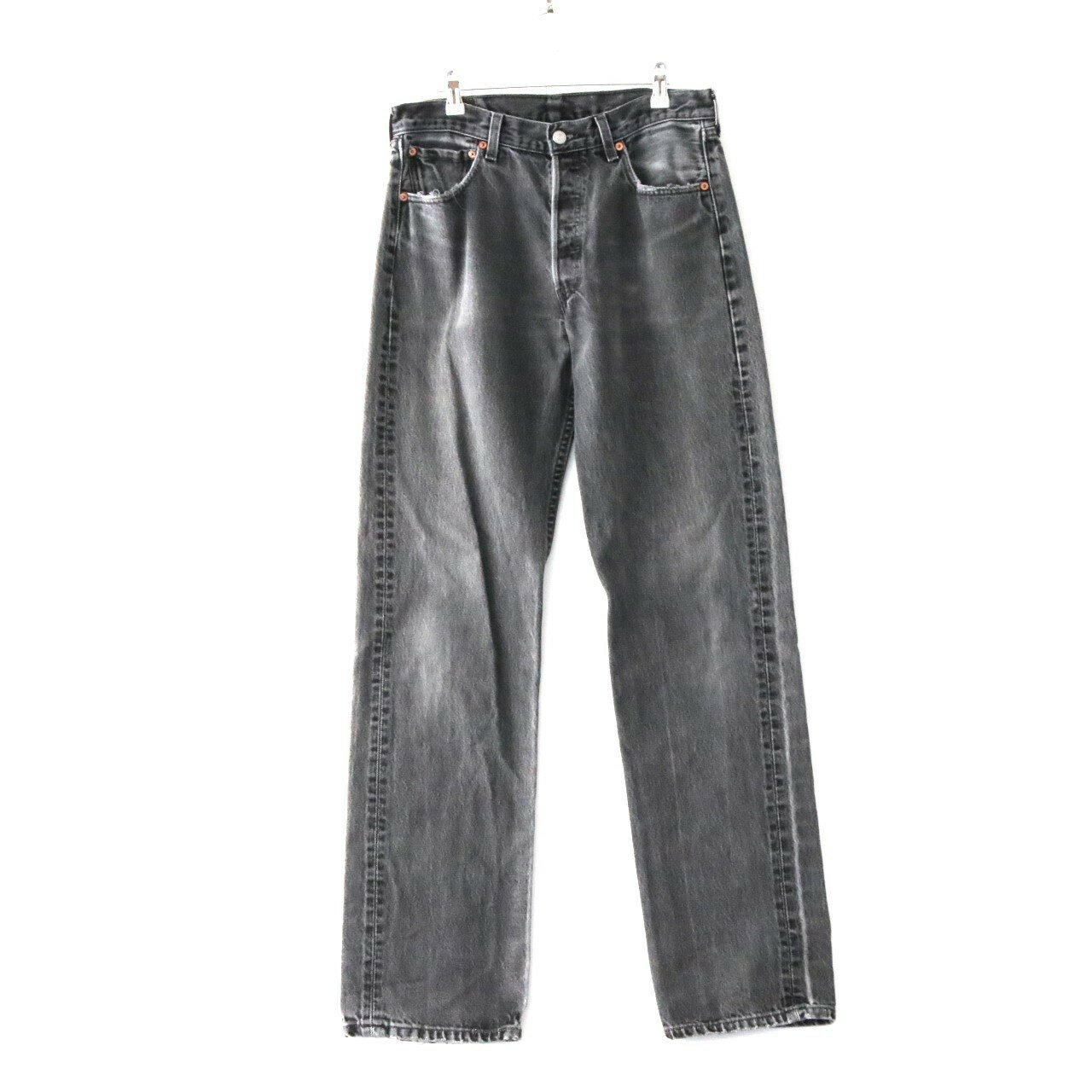 【中古】Levi's リーバイス W33 L34 メンズ パンツ デニム 2005年製 501 ブラックデニム Made in USA ボタンフライ 中古B 古着