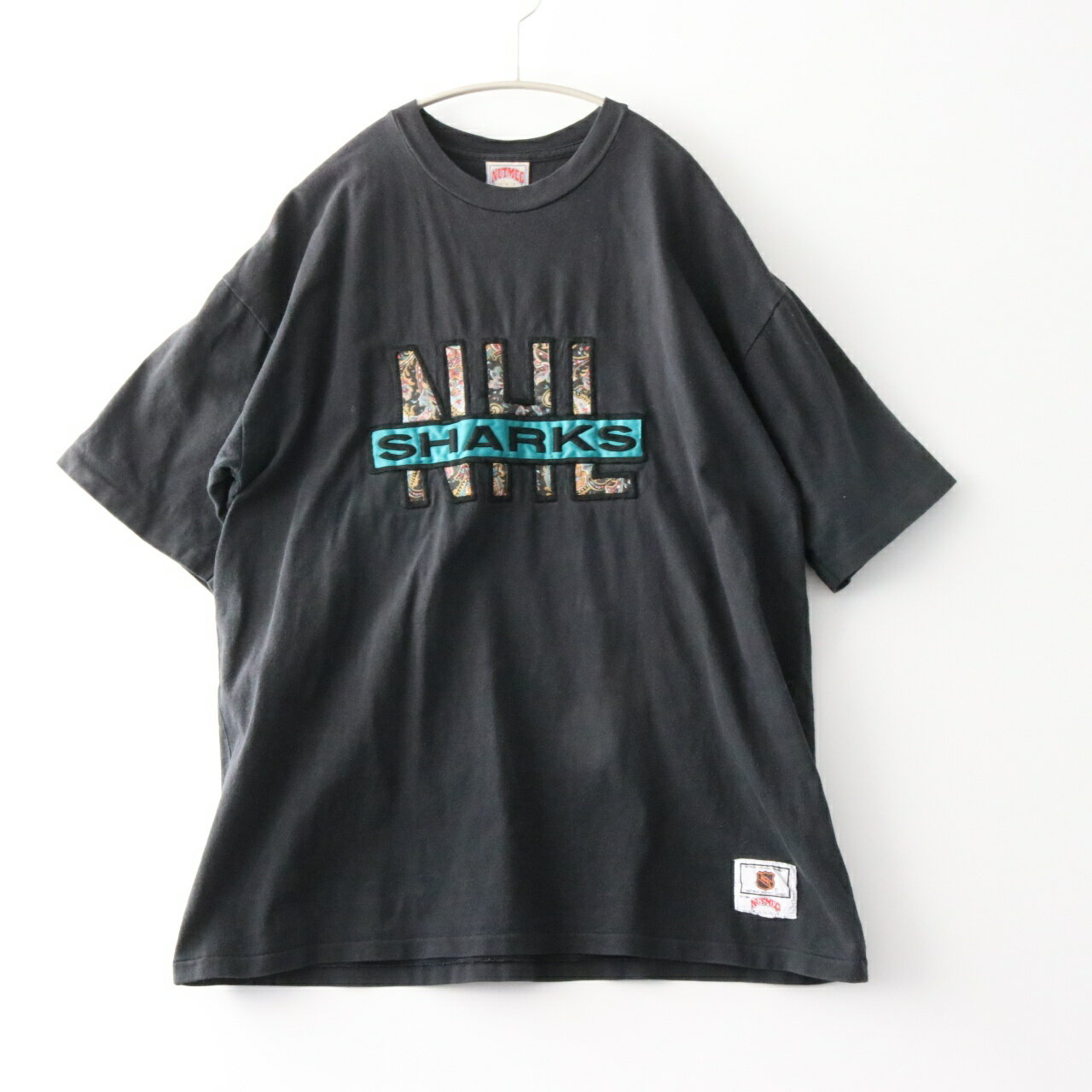 Rakuten - 【中古】 90s カナダ製 NHL サンノゼシャークス vintage XL メンズ 半袖Tシャツ シングルステッチ NUTMEG MILLS アイスホッケー 中古C 古着