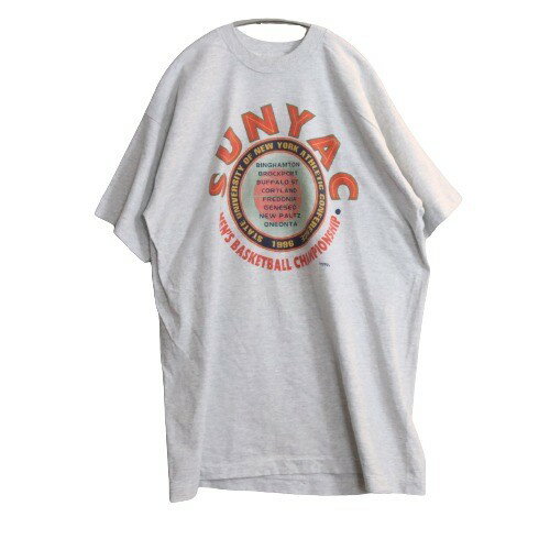 【中古】90s USA製 FRUIT OF THE LOOM vintage XL メンズ Tシャツ カットソー 半袖 シングルステッチ 1996年 SUNYAC バスケットボール フルーツオブザルーム コットン 中古A 古着 【中古】90s USA製 FRUIT OF THE LOOM vintage XL メンズ Tシャツ カットソー 半袖 シングルステッチ 1996年 SUNYAC バスケットボール フルーツオブザルーム コットン 中古A 古着