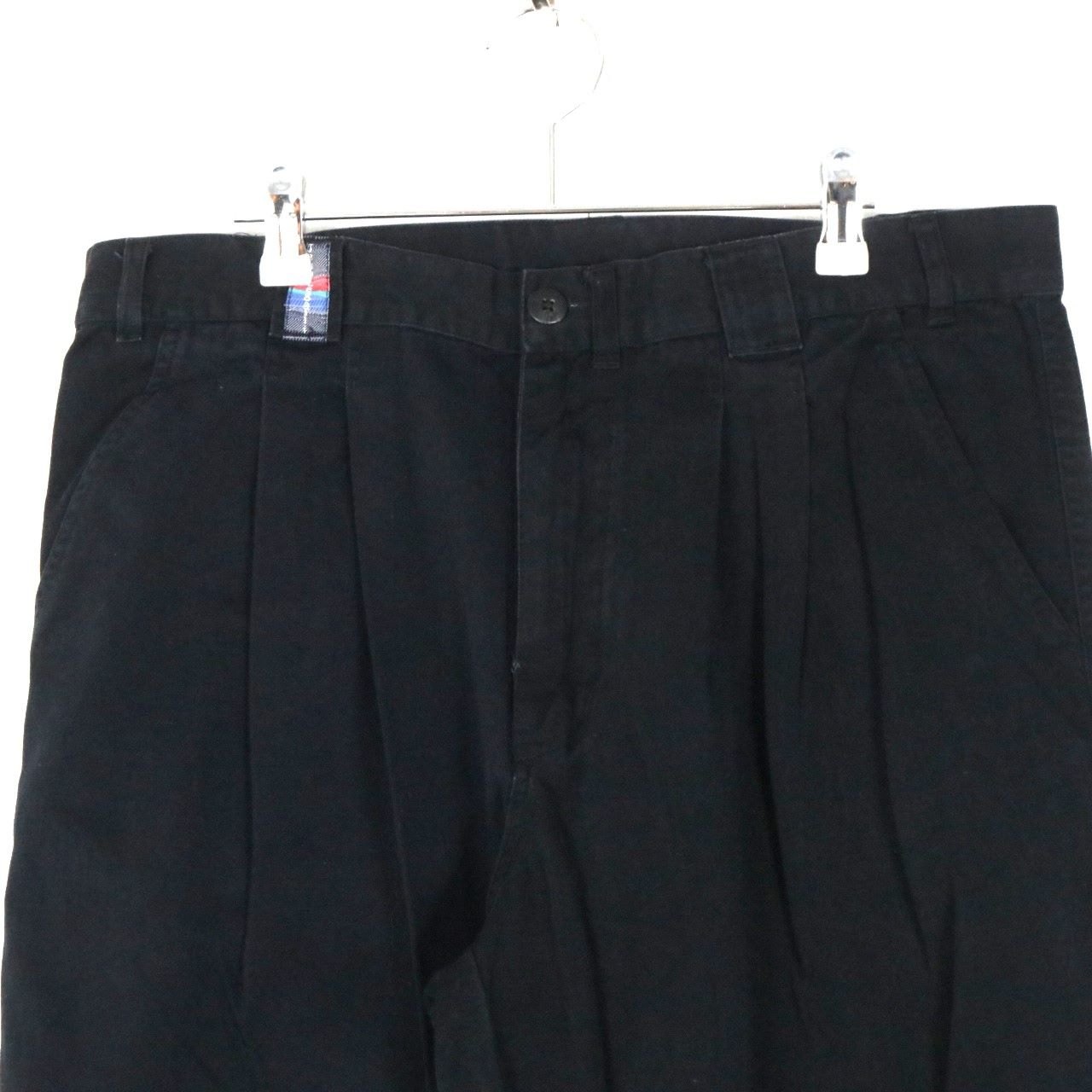 【中古】90s JEAN LEGALLI vintage 25 L メンズ パンツ 2タック ワイドテーパードパンツ コットン 黒 中古B 古着