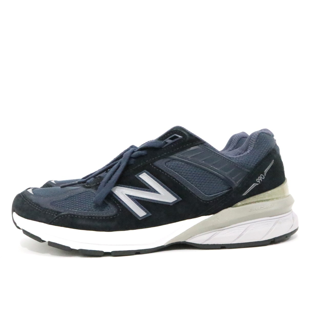 【中古】NEW BALANCE ニューバランス 27.5cm メンズ スニーカー M990NV5 USA製 990V5 紺 スポーツ 軽量 990 中古A 古着