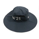 【中古】N゜21 ヌメロヴェントゥーノ × NEWERA ニューエラ M レディース ハット 梅田阪急限定 黒 中古B 古着