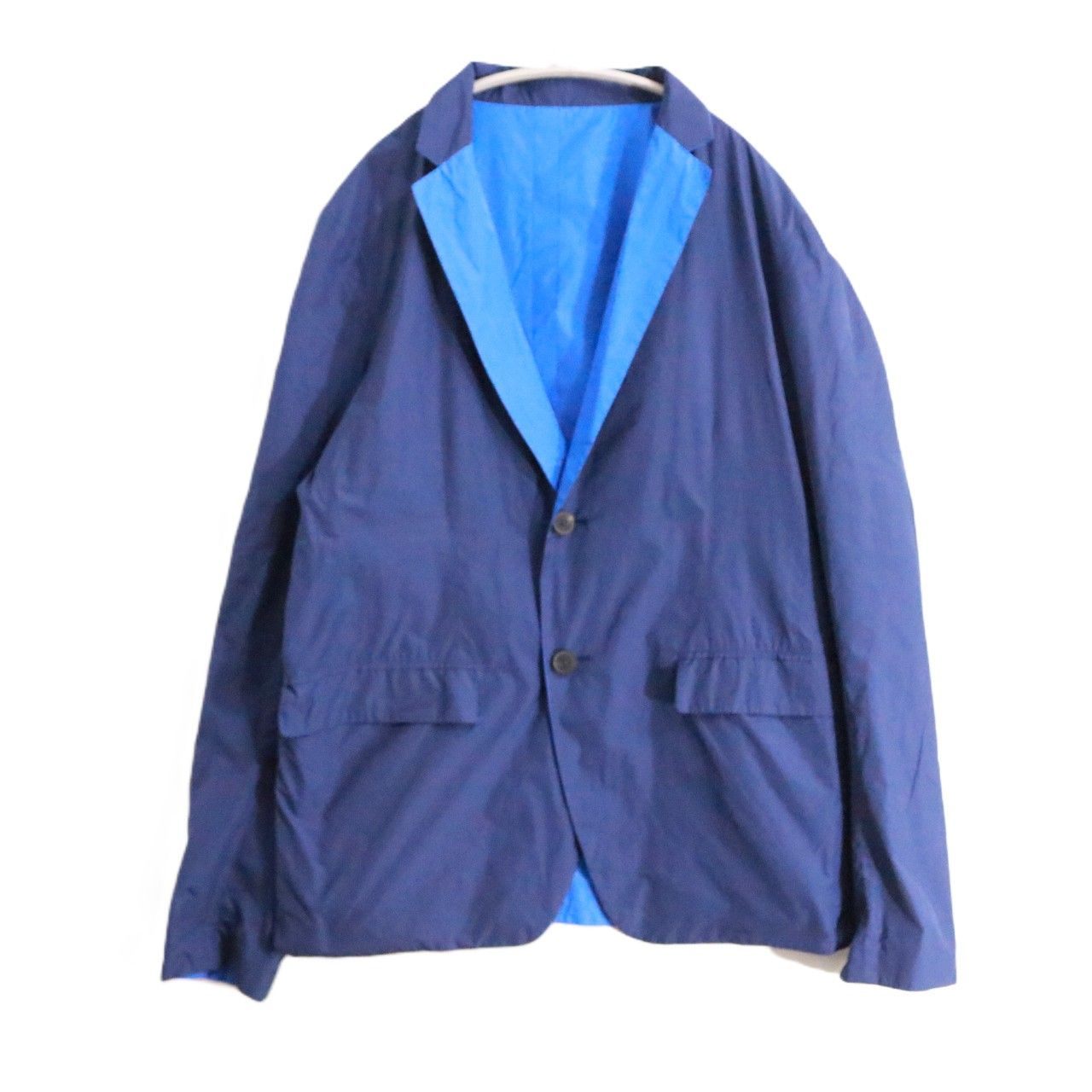 【中古】JIL SANDER ジルサンダー 48 L メンズ ナイロンジャケット リバーシブル ポリエステル 青 紺 中古B 古着